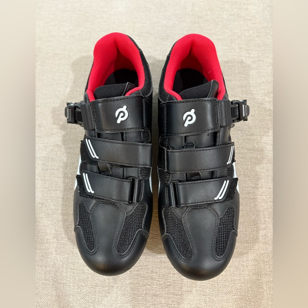 Peloton Black Cycling Shoes with Red Interior size 40